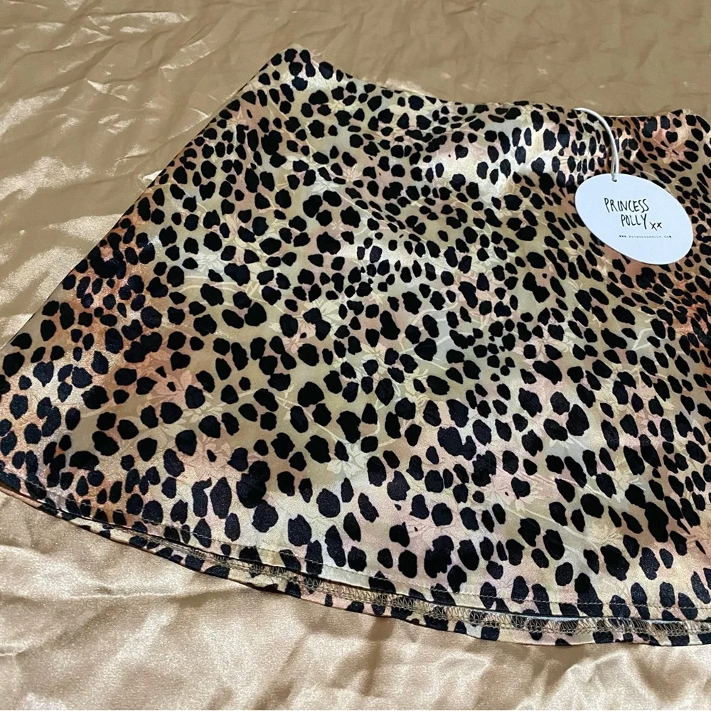 Princess Polly Leopard Print Mini Skirt in Black, Cream and Brown - Picture 5 of 11